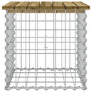 havebænk med gabiondesign 43x44x42 cm imprægneret fyrretræ