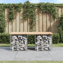havebænk med gabiondesign 103x44x42 cm massivt fyrretræ