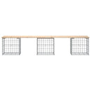 havebænk med gabiondesign 203x44x42 cm massivt fyrretræ