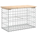 havebænk med gabiondesign 63x31,5x42 cm massivt fyrretræ