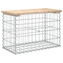 havebænk med gabiondesign 63x31,5x42 cm massivt fyrretræ