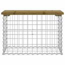 havebænk med gabiondesign 63x31,5x42 cm imprægneret fyrretræ