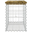 havebænk med gabiondesign 63x31,5x42 cm imprægneret fyrretræ