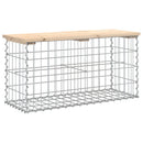 havebænk med gabiondesign 83x31,5x42 cm massivt fyrretræ