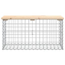 havebænk med gabiondesign 83x31,5x42 cm massivt fyrretræ