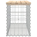 havebænk med gabiondesign 83x31,5x42 cm massivt fyrretræ