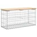 havebænk med gabiondesign 83x31,5x42 cm massivt fyrretræ