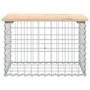 havebænk med gabiondesign 63x44x42 cm massivt fyrretræ