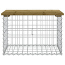 havebænk med gabiondesign 63x44x42 cm imprægneret fyrretræ