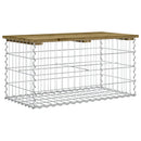 havebænk med gabiondesign 83x44x42 cm imprægneret fyrretræ