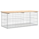 havebænk med gabiondesign 103x44x42 cm massivt fyrretræ