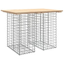 havebord gabiondesign 100x70x72 cm massivt træ fyrretræ