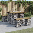 havebord gabiondesign 100x102x72 cm imprægneret fyrretræ