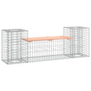 havebænk med gabiondesign 183x41x60,5 cm massivt douglasgran