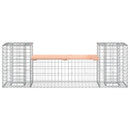 havebænk med gabiondesign 183x41x60,5 cm massivt douglasgran