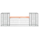 havebænk med gabiondesign 183x41x60,5 cm massivt douglasgran