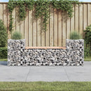 havebænk med gabiondesign 183x41x60,5 cm massivt douglasgran
