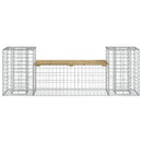 havebænk med gabiondesign 183x41x60,5 cm imprægneret fyrretræ