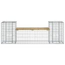 havebænk med gabiondesign 183x41x60,5 cm imprægneret fyrretræ