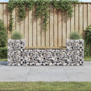 havebænk med gabiondesign 183x41x60,5 cm imprægneret fyrretræ