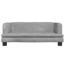 sofa til børn 80x45x30 cm velour lysegrå