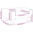 sofa til børn 50x40x26,5 cm fløjl sort