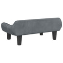 sofa til børn 70x40x24 cm velour mørkegrå