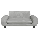 sofa til børn 70x45x33 cm velour lysegrå