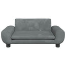 sofa til børn 70x45x33 cm velour mørkegrå