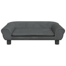 sofa til børn 70x45x26 cm velour mørkegrå