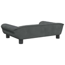 sofa til børn 70x45x26 cm velour mørkegrå