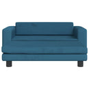 børnesofa med fodskammel 100x50x30 cm fløjl blå