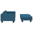 børnesofa med fodskammel 100x50x30 cm fløjl blå