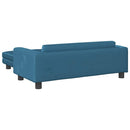 børnesofa med fodskammel 100x50x30 cm fløjl blå