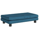 børnesofa med fodskammel 100x50x30 cm fløjl blå