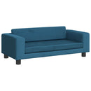 børnesofa med fodskammel 100x50x30 cm fløjl blå