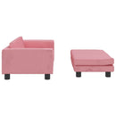 børnesofa med fodskammel 100x50x30 cm fløjl lyserød