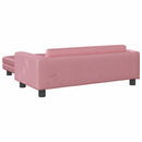 børnesofa med fodskammel 100x50x30 cm fløjl lyserød