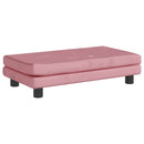 børnesofa med fodskammel 100x50x30 cm fløjl lyserød