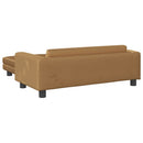 børnesofa med fodskammel 100x50x30 cm fløjl brun