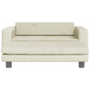 børnesofa med fodskammel 100x50x30 cm fløjl cremefarvet