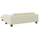 børnesofa med fodskammel 100x50x30 cm kunstlæder cremefarvet