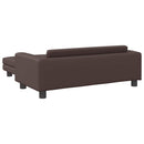 børnesofa med fodskammel 100x50x30 cm kunstlæder brun