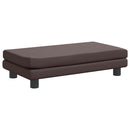børnesofa med fodskammel 100x50x30 cm kunstlæder brun