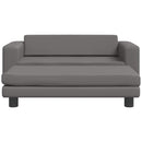 børnesofa med fodskammel 100x50x30 cm kunstlæder grå