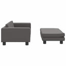 børnesofa med fodskammel 100x50x30 cm kunstlæder grå