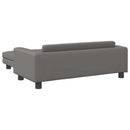 børnesofa med fodskammel 100x50x30 cm kunstlæder grå