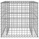 gabionkurv 70x70x65 cm galvaniseret jern sølvfarvet