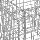 gabionkurv 70x70x65 cm galvaniseret jern sølvfarvet