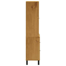 skænk med glaslåger FLAM 80x40x80 cm massivt fyrretræ